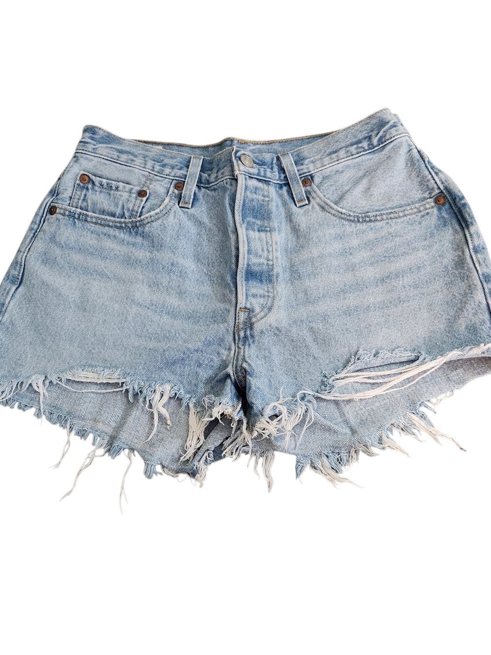 Levi's Light Blue Distressed Cutoff Denim Shorts, Sz 29